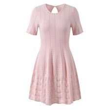 Vestito Rosa Corto A Maglia