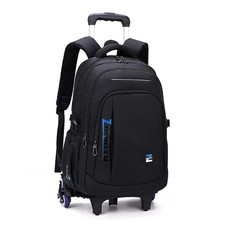 Solid Color Trolley Backpack Schoolbag for Middle School Students Elementary ...
