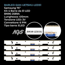 KIT 4 BARRE STRIP 51 LED TV