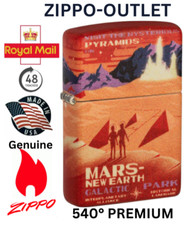 New Zippo Lighter MYSTERIOUS GALACTIC PARK Pyramids on Mars 540 All Round Design
