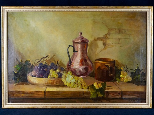 Olio tela con - olio, su