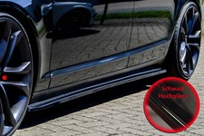 Cup7 minigonne laterali in ABS per Audi A6 4F + S-Line nero lucido