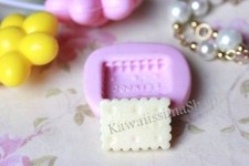 Stampo in gomma per fimo e cernit forma biscotto cookie rettangolare 2.5*1.8 cm
