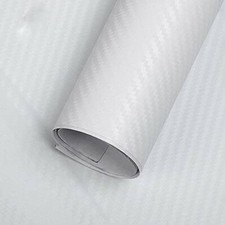PELLICOLA ADESIVA AUTO BIANCO CARBONIO OPACO 3D CAR WRAPPING TUNING 30X127
