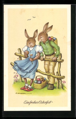 Cartolina coppia coniglietti