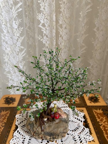 Bonsai albero fiori fatto - , in