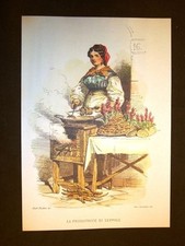 Friggitrice di zeppole Usi e costumi di Napoli Francesco de Bourcard Anastatica