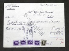 Fattura Carrettiere Selmi Antonio - Sgombero neve Idroscalo Milano - 1944 / 1945