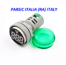 VOLTMETRO LED AC20-500V D=22mm MOD. AD101-22VM TESTA TONDA LED VERDE (1 PEZZO)