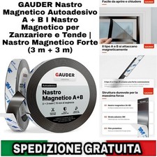Nastro Magnetico Autoadesivo A + B I Nastro Magnetico x Zanzariere e Tende 3m+3m