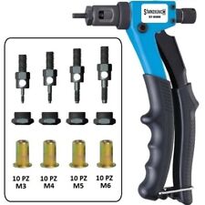 Rivettatrice professionale per rivetti filettati da M3 a M6 + 40 Inserti