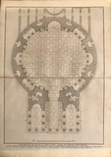 Roma, Pantheon Piano Terreno. Francesco Piranesi. Incisione Originale 1780-1809
