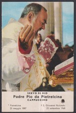 Holy card relic del Padre Pio