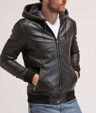 Giacca Pelle Uomo Nera con