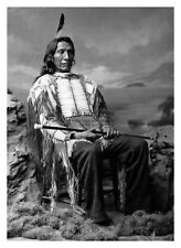 CHIEF RED CLOUD LAKOTA SIOUX NATIVE AMERICAN CHIEF SITTING 4X6 B&W PHOTO