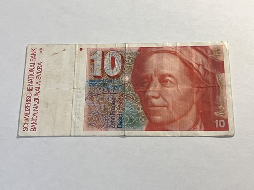 Banconota svizzera franchi - banconota, 10