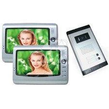 KIT VIDEO CITOFONO BIFAMILIARE REGISTRA TELECAMERA IR 2 MONITOR 7" LCD COLORI