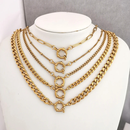 Collana acciaio inox - acciaio, placcato