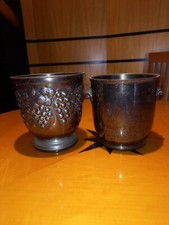 DUE SECCHIELLI PORTAGHIACCIO VINTAGE DI CUI UNO SILVER PLATE