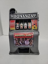 BONANZA TOY SLOT BANK MACHINE 4 REEL WORKS COIN BANK