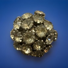 Spilla Di Bigiotteria Anni ‘60 Con Strass Bianchi