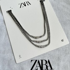 Collana a tre strati con strass scintillanti Zara nuova 1856/261