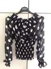 Camicia camicetta blusa pois S blouse shirt top polka dots spot zara style liu 