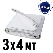 Telo telone impermeabile occhiellato mt 3x4 BIANCO- 120 gr/m²