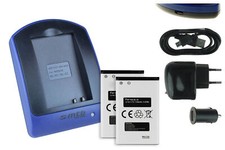 2x Batterie + USB Caricatore