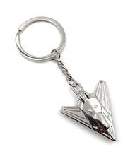 Portachiavi Velivolo Düsenjet Combattente Luftfahrzeug Argento Ciondolo Catena