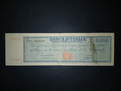 5000 lire titolo provvisorio - 5000,