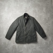 Barbour Lutz Giacca Cerata Uomo Piccola Verde Scuro Imbottita Outdoor Bottone Bond