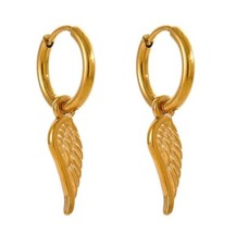 Orecchini a cerchio con piuma