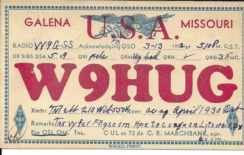 Scheda radio qsl 1932 - qsl, galena