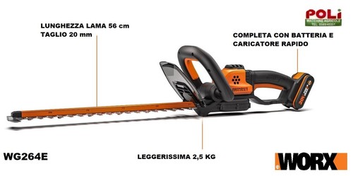 Worx wg264e tagliasiepe - worx,