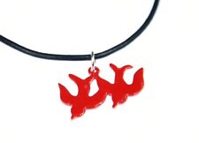 Smaltato 2 Rondini Catena Miniblings Collana Schwalbenkette Uccello Pelle Rosso