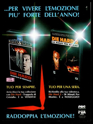 Pubblicità film vhs die - film, hard