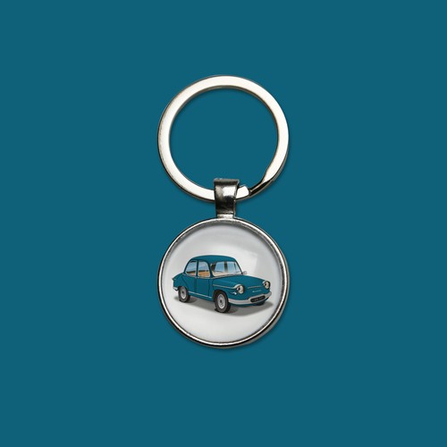 Porte clés panhard pl17 bleue - porte-clés,