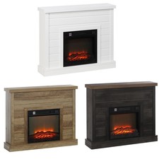 HOMCOM Camino Elettrico da 1800W con Effetto Fiamma a 3 Intensità