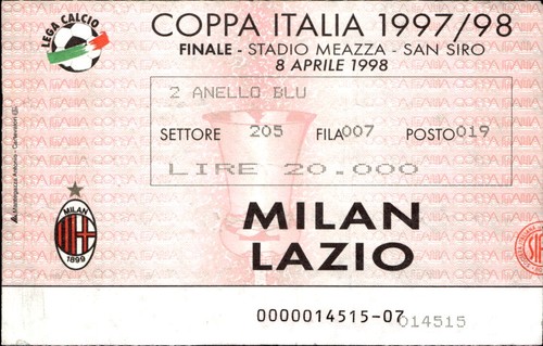 Biglietto stadio coppa - stadio, italia
