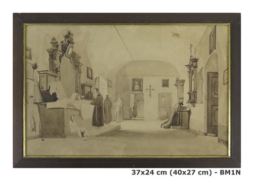 Quadro antico scena vita - quadro,