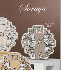 BOMBONIERA OROLOGIO GUFO LEGNO