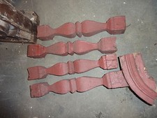 FOUR (4) turned victorian red