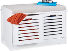 Panca Con Contenitore, 2 Cassetti, Stile Rustico, Cassapanca Imbottita Da Cucina