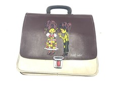 Vintage Porta documenti Bambini In Pelle Tipo MUNARI BORSA ANNI 70#JJ