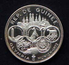Moneta rara argento Guinea 1969 500 franchi Germania Olimpiadi folder ufficiale