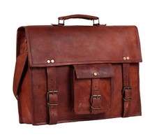 Borsa vera pelle uomo marrone