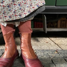 Stivaletti Trippen in pelle donna AvantGarde stile giapponese rosso taglia 39