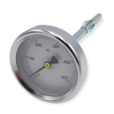 TERMOMETRO FORNO A LEGNA FUMI 500 ° C GRADI SONDA LUNGA CM 15 BARBECUE PIROMETRO