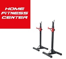 TEKKFIT - Coppia cavalletti regolabili porta bilanciere - squat stand - sostegni